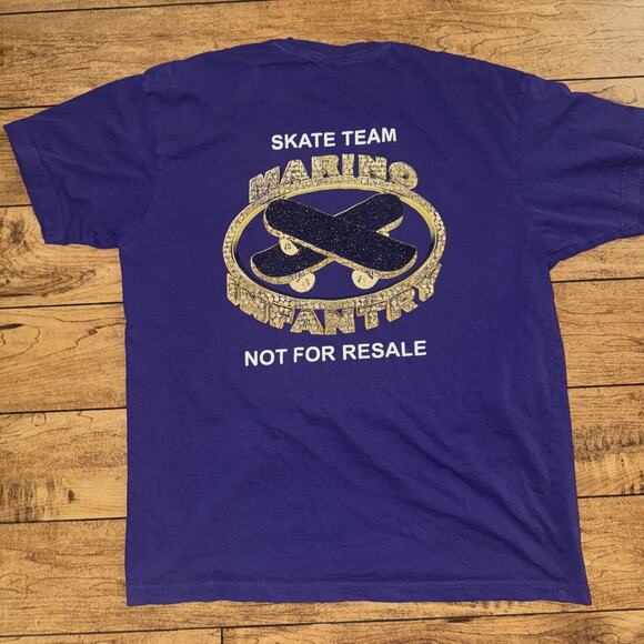 Marino Infantry Skate Team T-Shirt Purple Large 21x26 Rare Skateboarding Tee - Picture 1 of 5